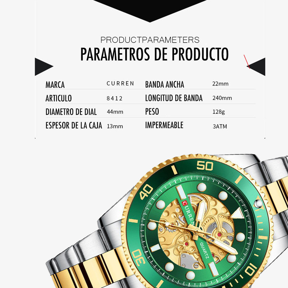 Reloj Curren 8412 Clásico Cuarzo Acero
